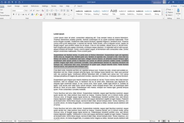 Applying a Border to Part of a Microsoft Word Document